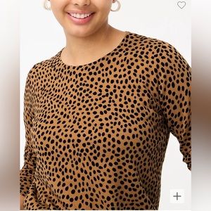 NWT J. Crew Cheetah Teddie Sweater Size S